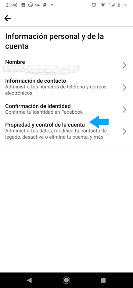 Pasos para eliminar cuenta facebook