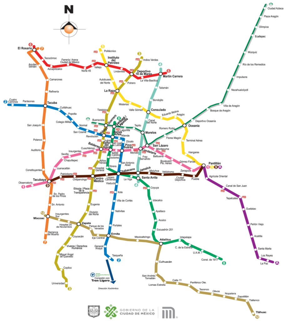 mapa del metro de la cdmx