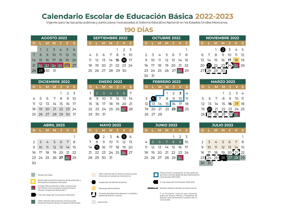 Calendario SEP 2022-2023