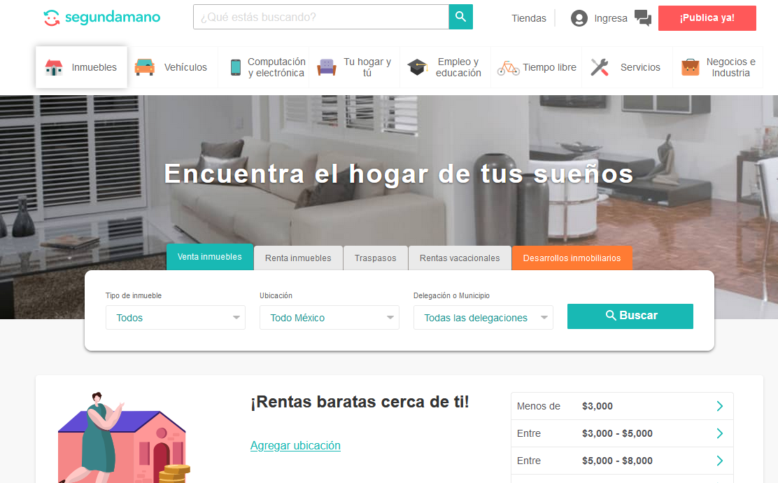 Alternatives for Zillow in México, best websites for Real Estate
